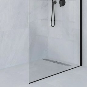 Doccia Walk-In 170 cm trasparente 6 mm profilo nero opaco H 200 cm Klug