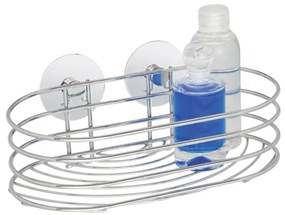 WENKO 18775100 - Mensola TURBO-LOC rotonda in acciaio 23,5 x 13,5 cm, cromo lucido