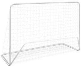 Porta Da Calcio Con Rete 182x61x122 Cm İn Acciaio Bianca /