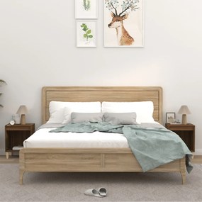 Comodini 2 Pz Rovere Marrone 40x35x50 Cm /