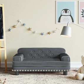 Divano Per Bambini Grigio Scuro 70x45x30 Cm İn Velluto /