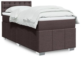 Giroletto A Molle Con Materasso Marrone Scuro 80x200 Cm Tessuto /
