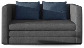 Divano blu/grigio allungabile e rivestimento in ciniglia 132 cm Neva – ELTAP