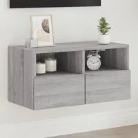 Mobile TV a Parete Grigio Sonoma 60x30x30 cm Legno Multistratocod mxl 86081