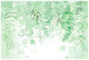 Carta da parati autoadesiva – Foglie verdi delicate