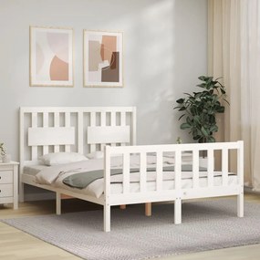 Giroletto Senza Materasso Bianco 140x200 Cm Legno Massello Pino /