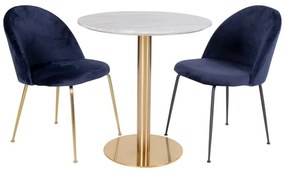 Tavolo da pranzo rotondo con piano in marmo ø 110 cm Bolzano - House Nordic