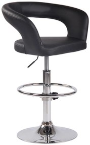 Sgabello Da Bar Regolabile Jaen Con Schienale E Braccioli - Comfort E Stile Elevati / Schwarz / Kunstleder