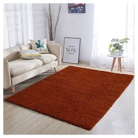 Tappeto Shaggy A Pelo Lungo Antiscivolo Moderno Per Salotto Camera Soggiorno In Diversi Colori E Misure, Colore Intenso e Brillante, 70 x 250 cm, Terracotta