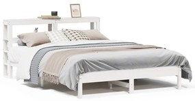 Letto Senza Materasso Bianco 140x200 Cm Legno Massello Di Pino /