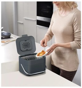 Contenitore grigio per rifiuti compostabili 4 l Intelligent Waste - Joseph Joseph