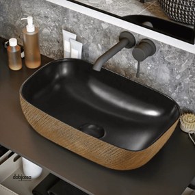 Lavabo D'appoggio In Ceramica Nero Da 45 cm