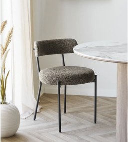 Sedia da pranzo marrone in imbottito Badalona – House Nordic