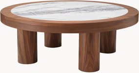 Tavolino rotondo in legno con piano in marmo Presidio