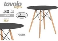 Tavolo tondo moderno urban industrial nero cm 80