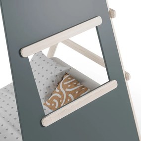 Letto da bambini a forma di casa verde polveroso in pino massiccio con rete inclusa 90x200 cm Enola – Marckeric