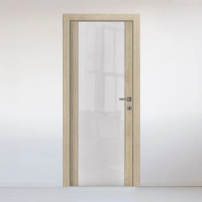 Porta interna a battente Oxford miele in legno colore rovere, L 90 x H 210 cm, apertura reversibile