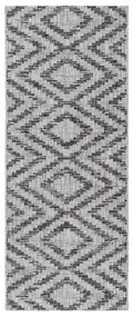 Tappeto Flatweave Ethno 2 geometrico grigio / argento, L 200 x L 80 cm