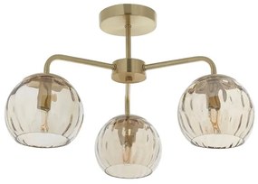Endon 91968 - Lampadario a plafone DIMPLE 3xE14/25W/230V dorato/beige fumé