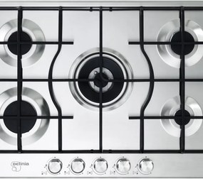Piano cottura 5 fuochi L 75 cm LM575 LX DE'LONGHI silver griglie in acciaio smaltato