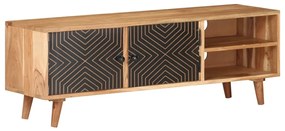Mobile Porta Tv 115x30x39 Cm İn Legno Massello Di Acacia /