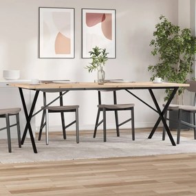 Tavolo Pranzo Telaio A X 200x100x75,5 Cm Legno Pino E Acciaio /