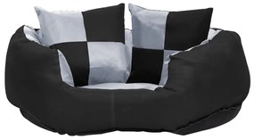 Cuscino per cani reversibile e lavabile grigio nero 65x50x20 cm
