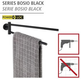 Portasciugamani autoportante in acciaio inox nero opaco Bosio - Wenko