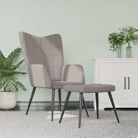 Sedia Relax Con Sgabello Tortora İn Tessuto /
