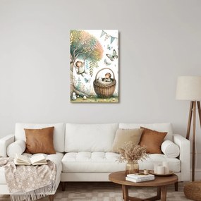 Quadro su tela – Giornata dei bambini tra alberi e farfalle