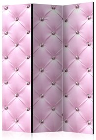 Paravento design Dama rosa (3 parti) - disegno con cristalli in rosa antico