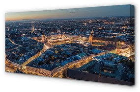 Quadro su tela Night Panorama di Cracovia 100x50 cm