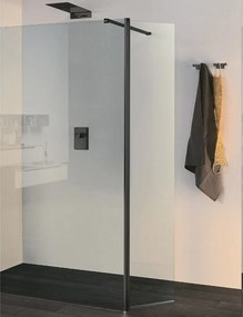 Deflettore walk-in Wens L 30 X H 200cm, vetro trasparente 6 mm, profilo nero opaco