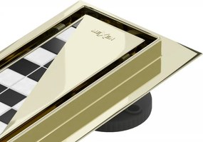 Mexen Flat M13 scarico lineare 2 in 1 130 cm, oro - 1510130