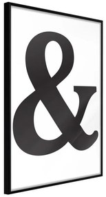 Poster  Ampersand (Black)  Cornice Quadri Cornice nera, Larghezza x Altezza Home decor 20x30