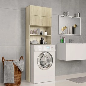 Mobile Lavatrice Rovere Sonoma 64x25,5x190 Cm Legno Multistrato /