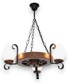 Brilagi - Lampadario a sospensione con catena ROATA 3xE14/40W/230V faggio/noce