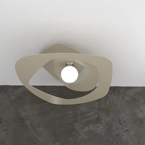 Plafoniera Moderna Warped Metallo Sabbia 1 Luce E27 D.65Cm