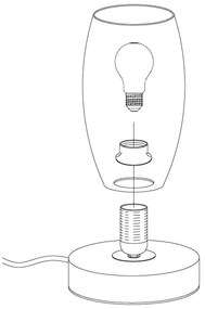 Eglo 97589 - Lampada da tavolo BATISTA 3 1xE27/40W/230V