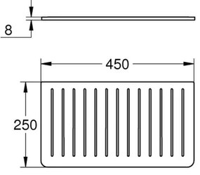 GROHE 40872K00 - Piano sgocciolatoio 450 x 250 mm ceramica/nero
