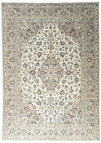 Kashan Tappeto 350x250 Beige (Iran) Annodato A Mano