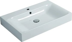 Lavabo sospeso rettangolare Cento 70cm H 10 x P 45 cm in ceramica bianco