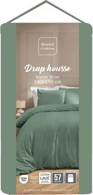 Lenzuolo con angoli verde 140x190 cm Linella – douceur d'intérieur