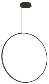 Lampada a sospensione con cerchio verticale in metallo Nero 80 cm NOVA