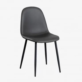 Confezione 4 sedie da pranzo in similpelle Glamm Grigio Antracite & - Sklum