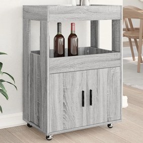 Carrello Bar Grigio Sonoma 60x39,5x89 Cm İn Legno Multistrato /