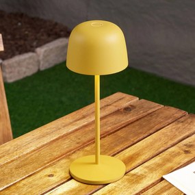 Lindby Lampada da tavolo LED Arietty, giallo, alluminio, 27 cm, IP54