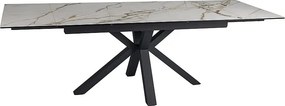 Tavolo allungabile Columbus effetto marmo bianco AMBER bianco/nero - L160-240 cm