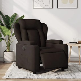 Poltrona Elettrica Reclinabile Marrone Scuro İn Tessuto /