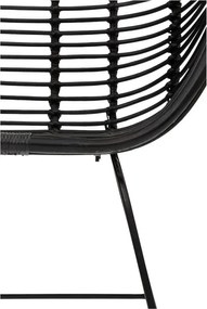 Sedie da pranzo in rattan nero in set di 2 Kiran - Støraa